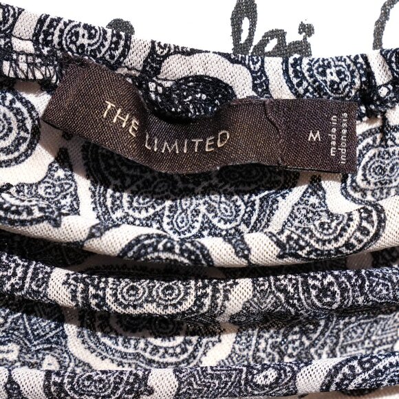 The Limited Black White Paisley Off Shoulder Top - Picture 2 of 2